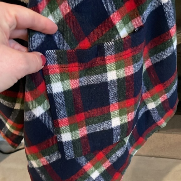 Hem & Thread plaid vest with Sherpa lined collar sz M/L blue green red white - Picture 3 of 6